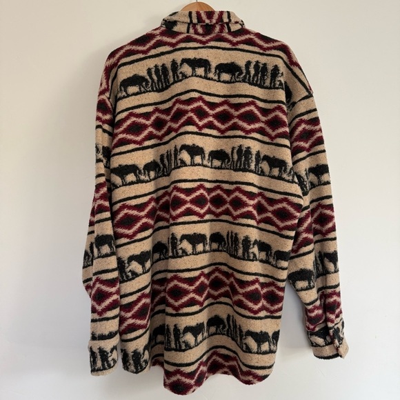 VTG True Grit Range Stripe Antiqued Cashmere Pile Jacket Made in USA Size: XL - Picture 2 of 4